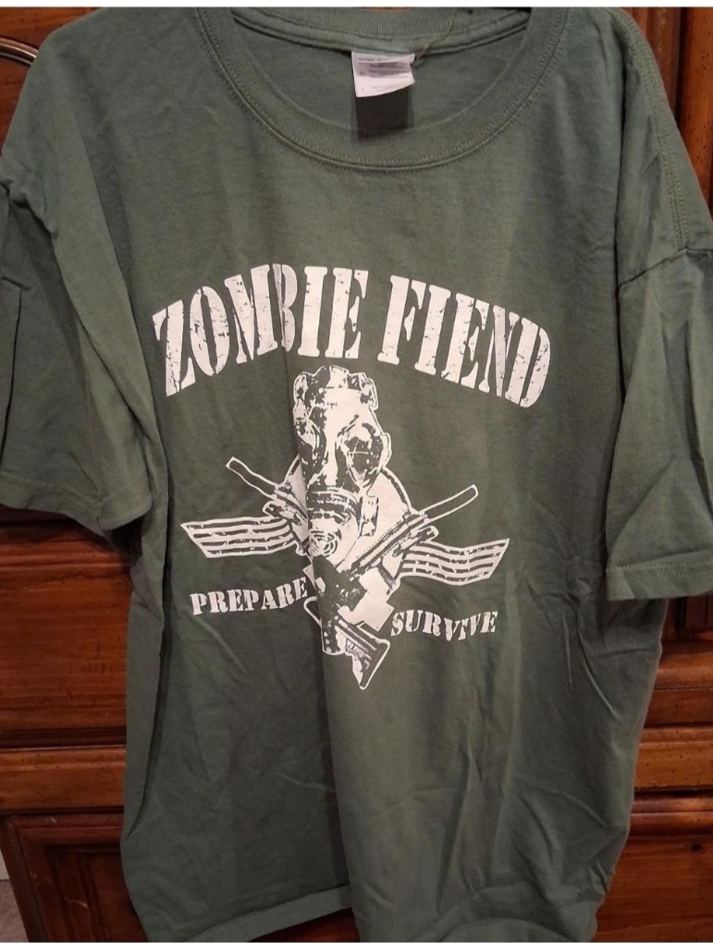 Gildan Green Zombie Fiend Crewneck T-Shirt